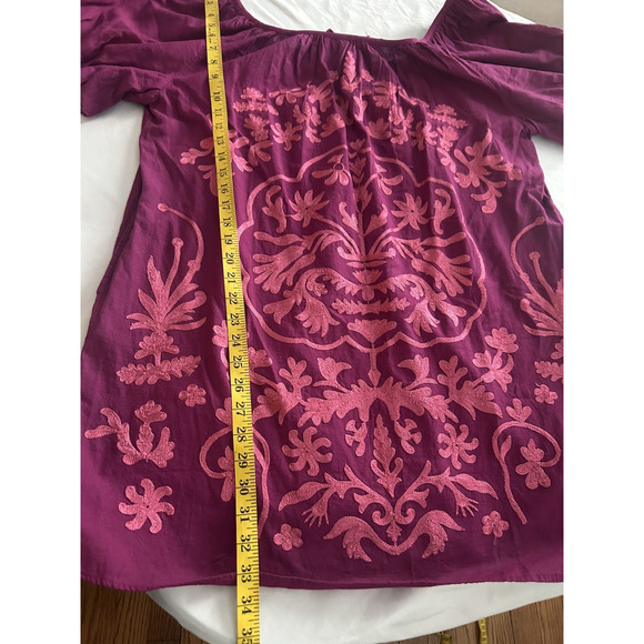 Free People Floral Embroidered Off Shoulder Fiona Shift Dress Womens Size Large - Picture 7 of 7